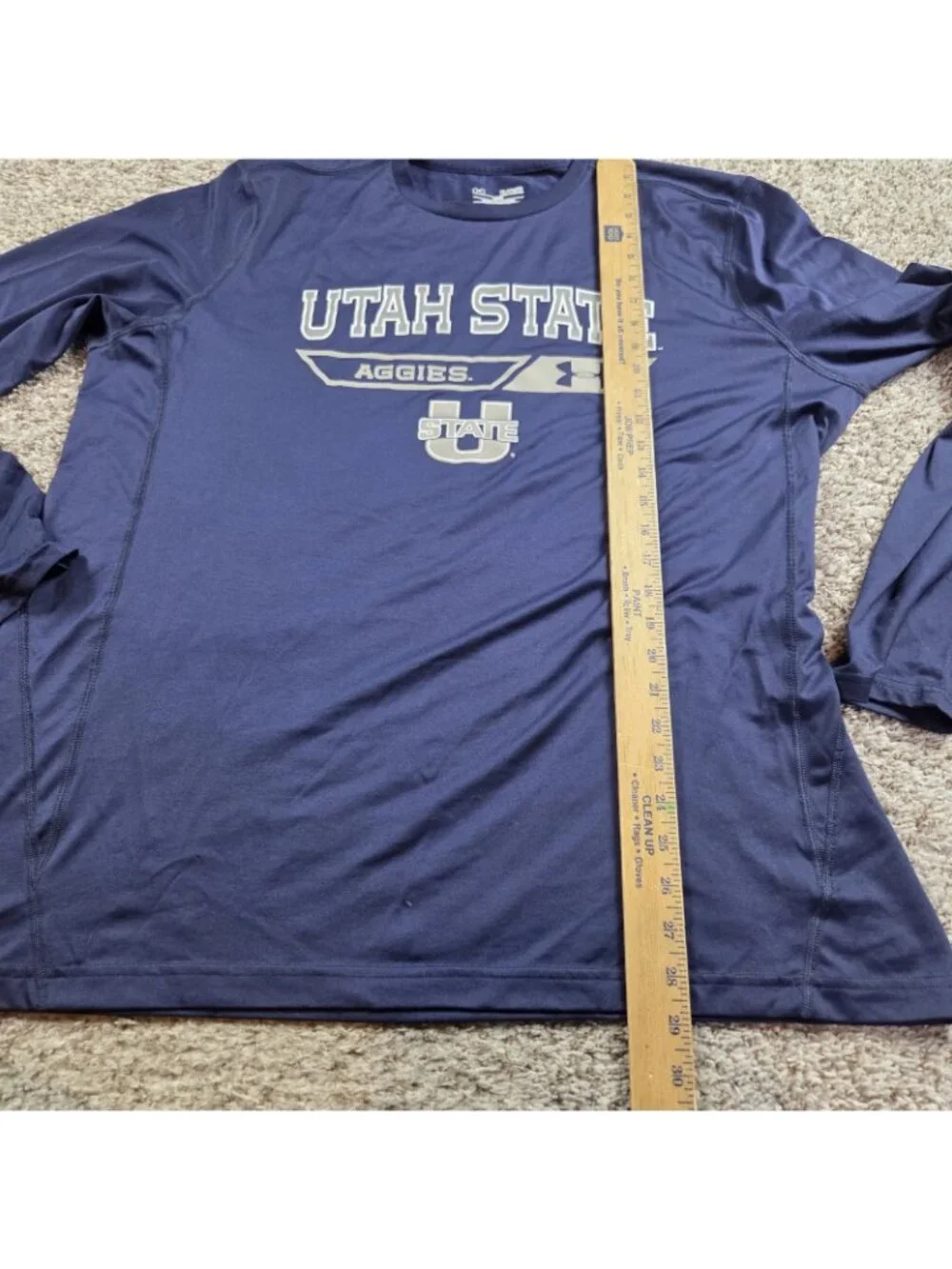 Under Armour Utah State Aggies T-Shirt Mens XL Blue Long Sleeve Graphic